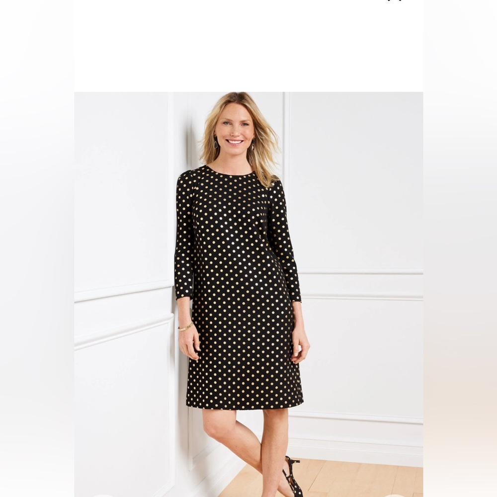 Talbots BACK CUTOUT DRESS - GLITTER DOT NWT size 10p